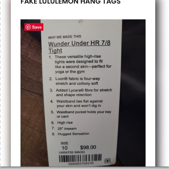 STOP BUYING REPLICA LULULEMON! Spot it and report - Picture 5 of 10